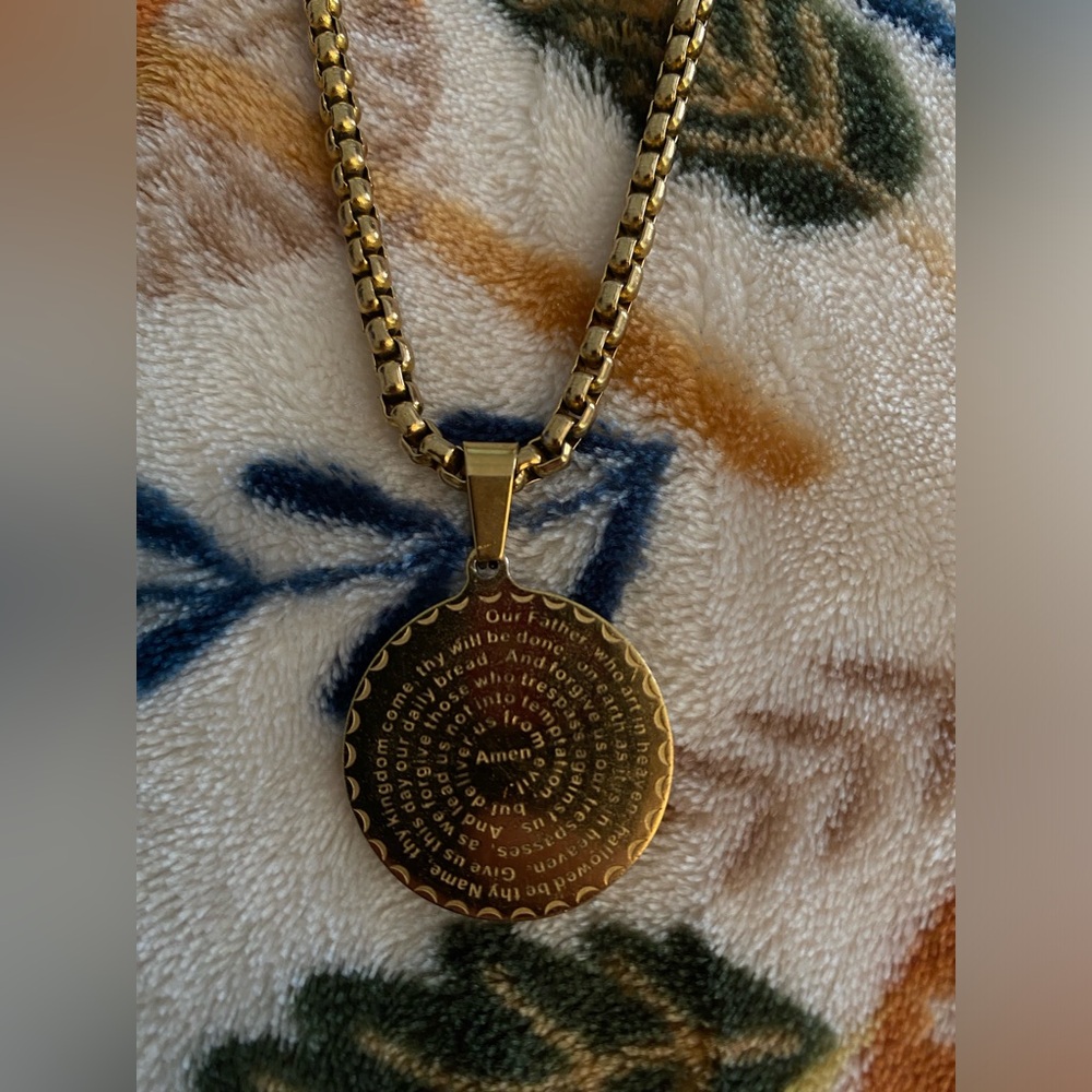 Religious Serenity Prayer Pendant Necklace